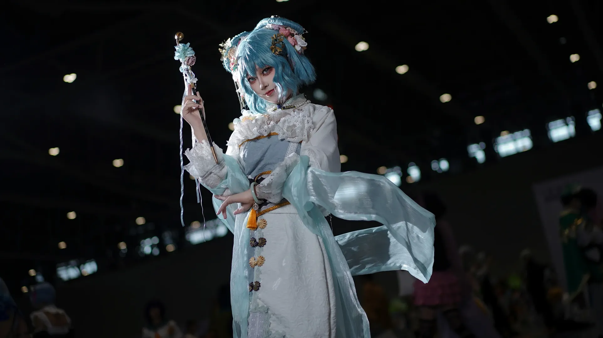 東方Project, 霍青娥コスプレ, アニメイベントのポーズ参考, 中国仙侠コスプレ, ロングパイプの撮影ポーズ - 12枚目