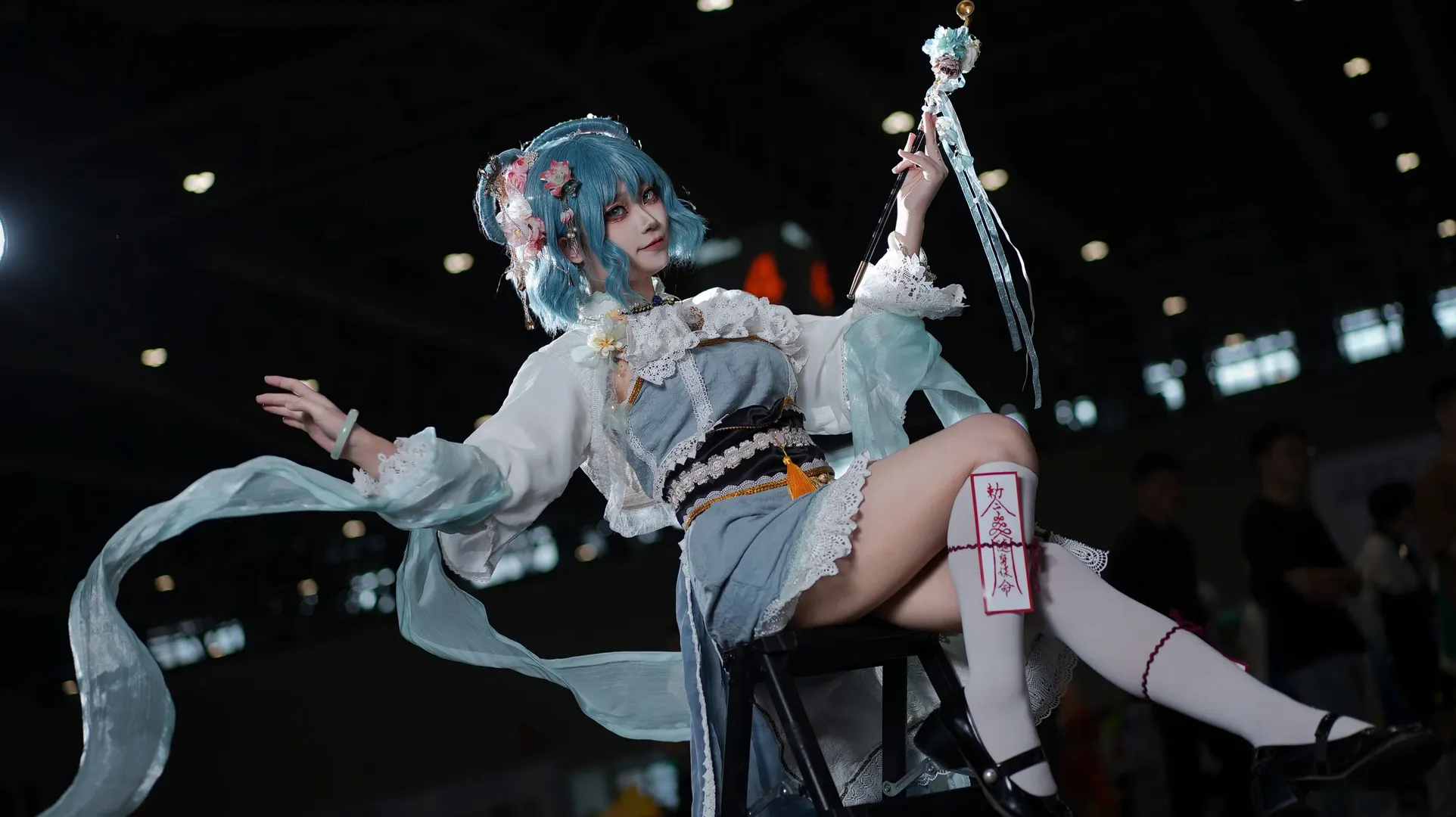 東方Project, 霍青娥コスプレ, アニメイベントのポーズ参考, 中国仙侠コスプレ, ロングパイプの撮影ポーズ - 15枚目