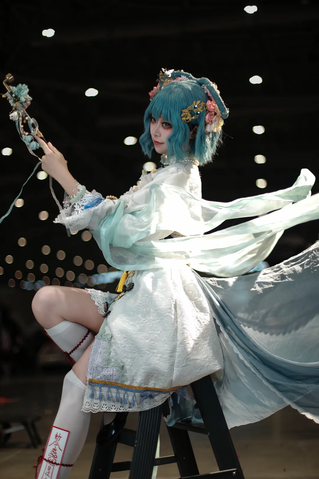 東方Project, 霍青娥コスプレ, アニメイベントのポーズ参考, 中国仙侠コスプレ, ロングパイプの撮影ポーズ - 16枚目