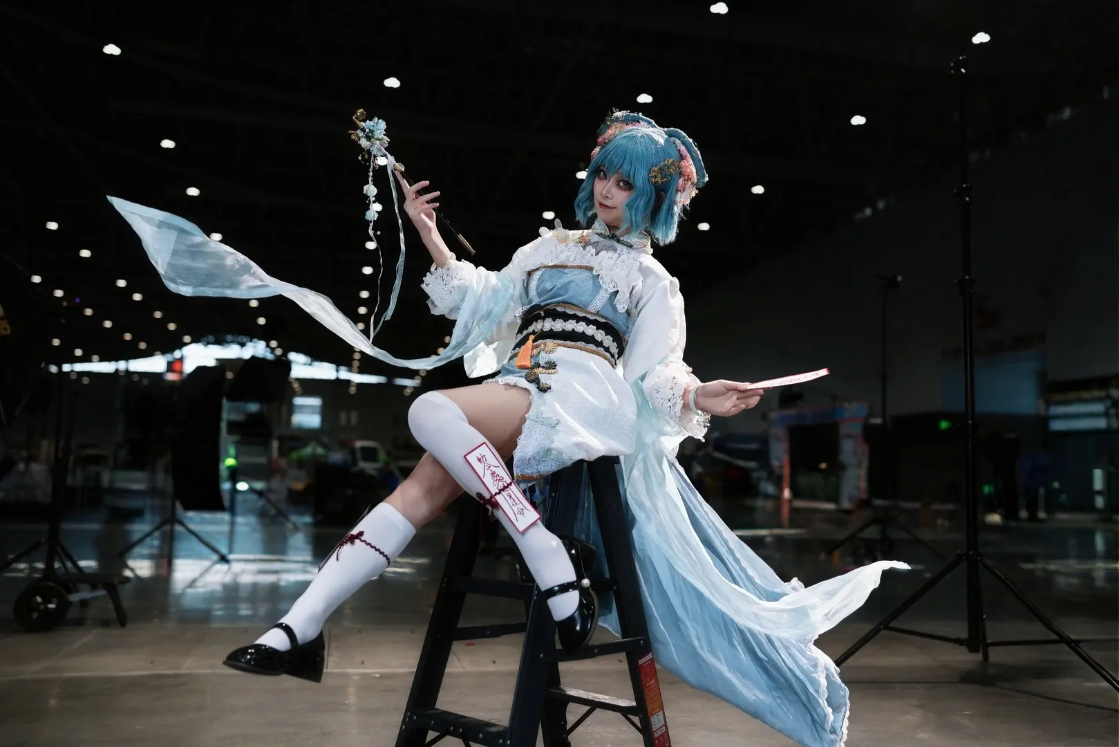 東方Project, 霍青娥コスプレ, アニメイベントのポーズ参考, 中国仙侠コスプレ, ロングパイプの撮影ポーズ - 18枚目
