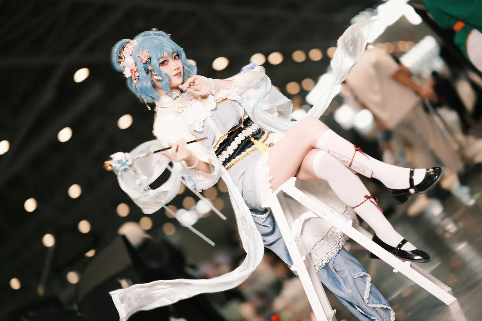 東方Project, 霍青娥コスプレ, アニメイベントのポーズ参考, 中国仙侠コスプレ, ロングパイプの撮影ポーズ - 3枚目