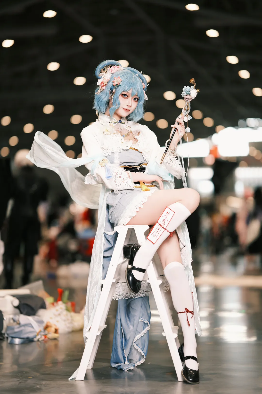 东方Project, 霍青娥cos, 漫展动作参考, 中式仙侠Cosplay, 长烟斗拍照姿势