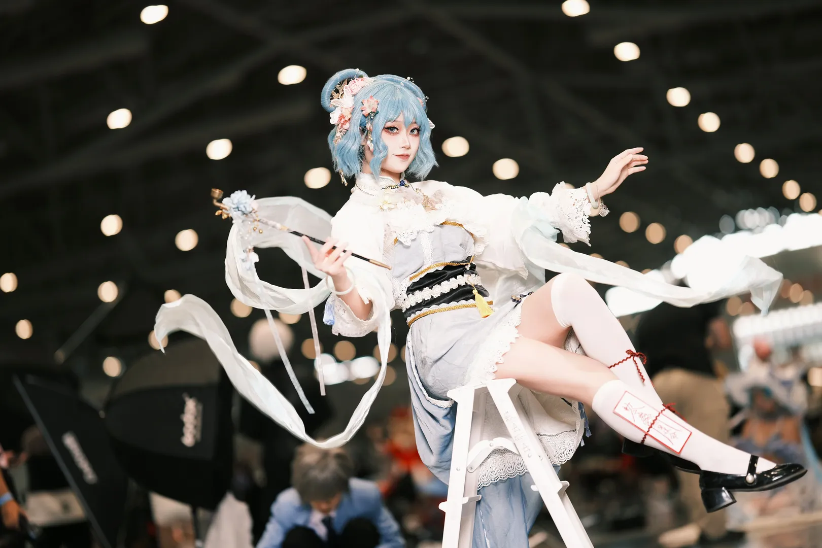 東方Project, 霍青娥コスプレ, アニメイベントのポーズ参考, 中国仙侠コスプレ, ロングパイプの撮影ポーズ - 5枚目