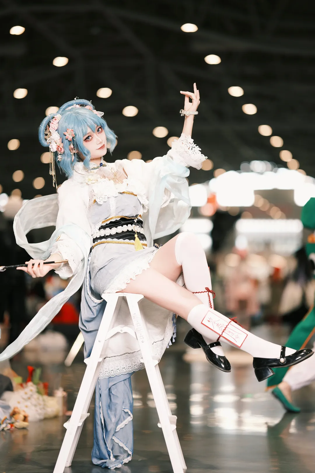 東方Project, 霍青娥コスプレ, アニメイベントのポーズ参考, 中国仙侠コスプレ, ロングパイプの撮影ポーズ - 6枚目