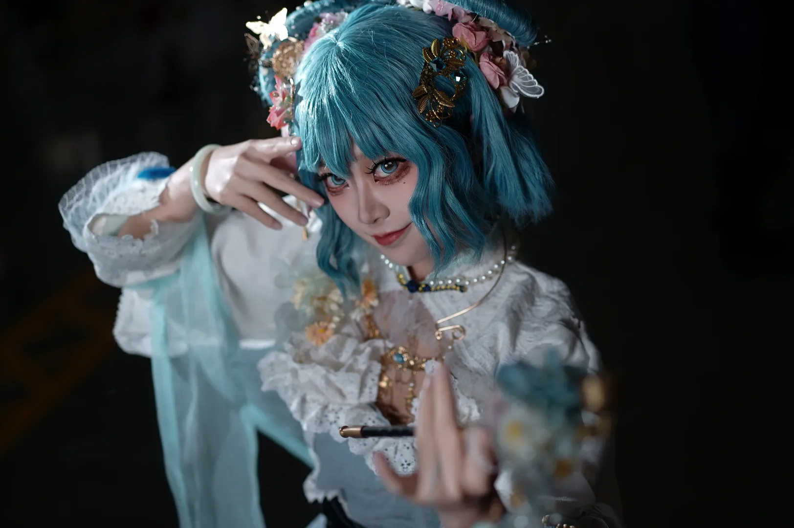東方Project, 霍青娥コスプレ, アニメイベントのポーズ参考, 中国仙侠コスプレ, ロングパイプの撮影ポーズ - 8枚目