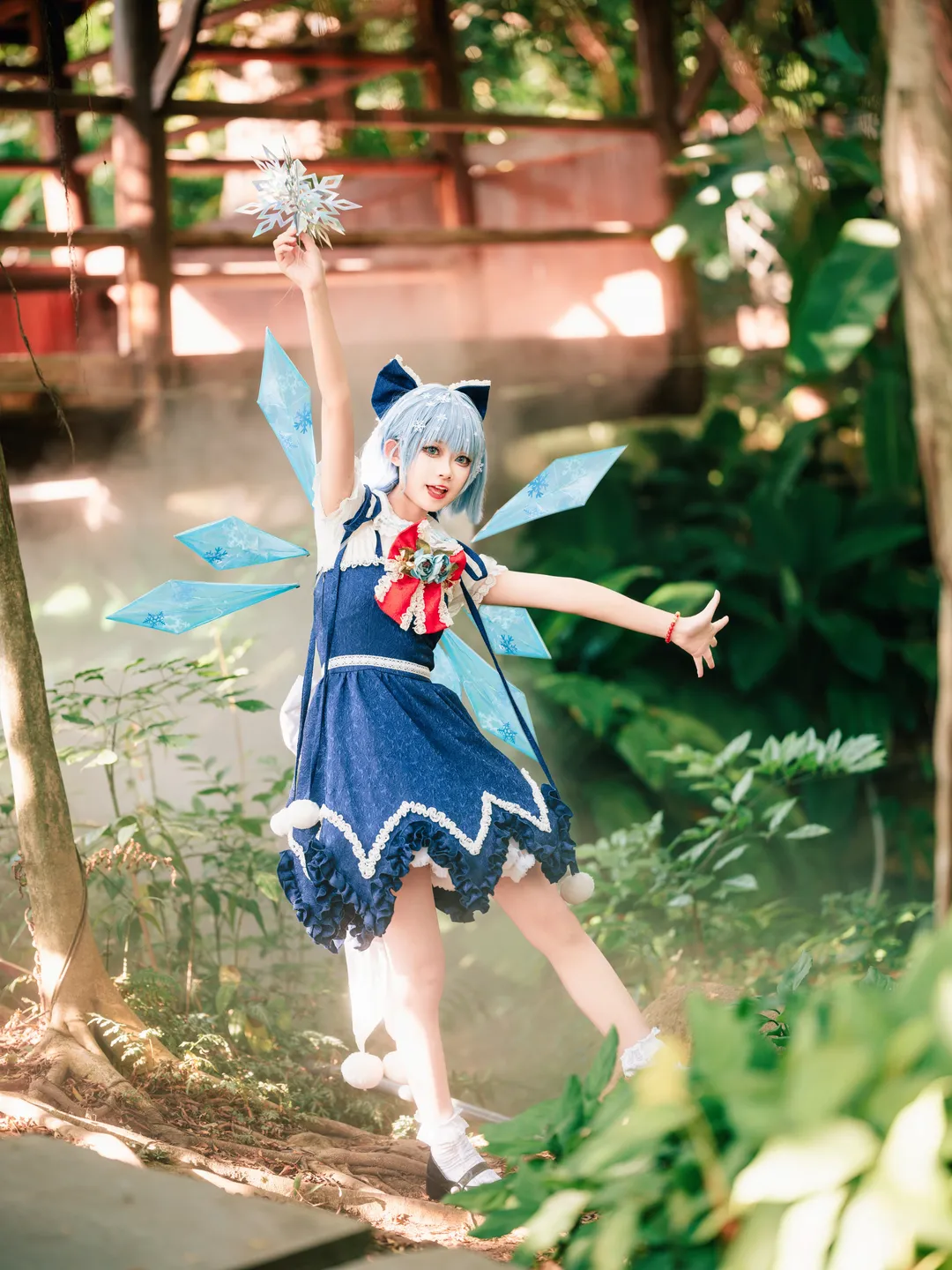 东方project, cosplay摄影, 琪露诺cos, 户外人像, 冰晶少女 - 第1张