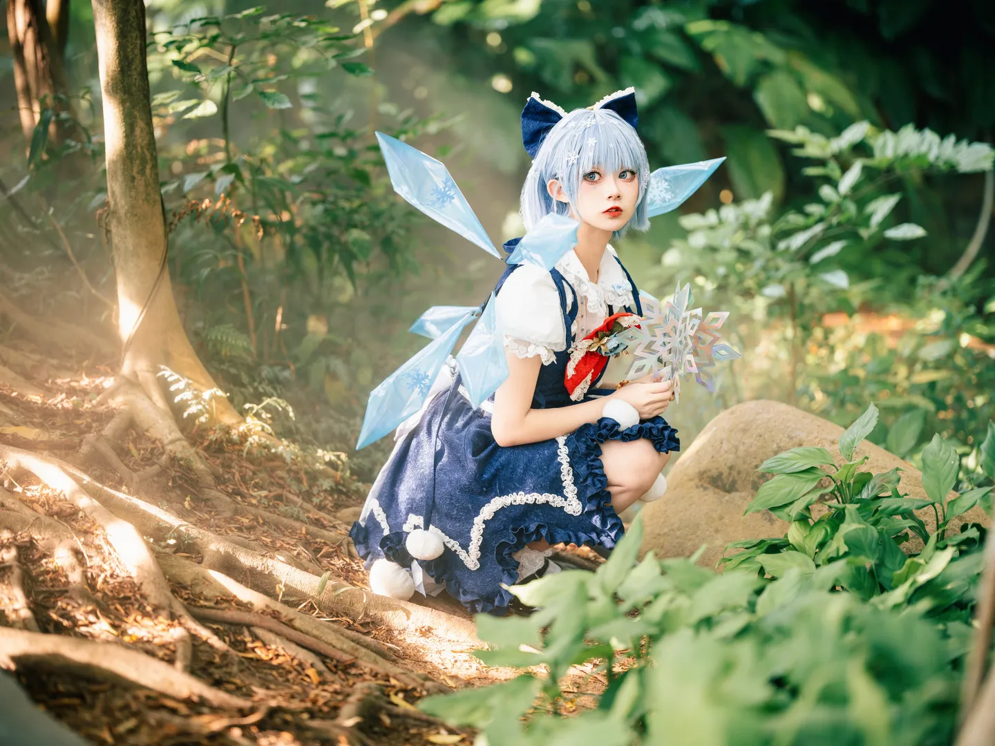 东方project, cosplay摄影, 琪露诺cos, 户外人像, 冰晶少女 - 第2张
