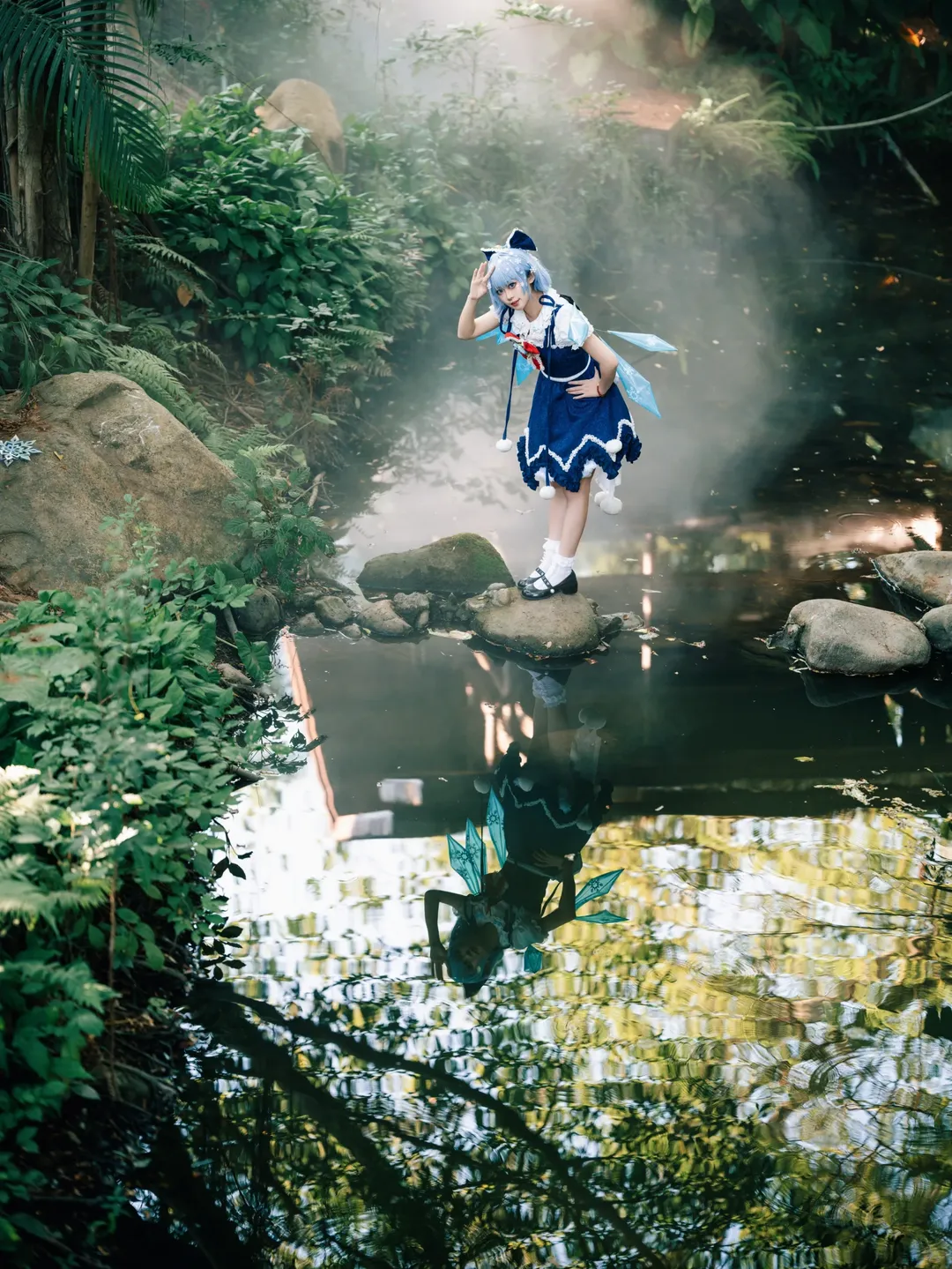 东方project, cosplay摄影, 琪露诺cos, 户外人像, 冰晶少女 - 第3张