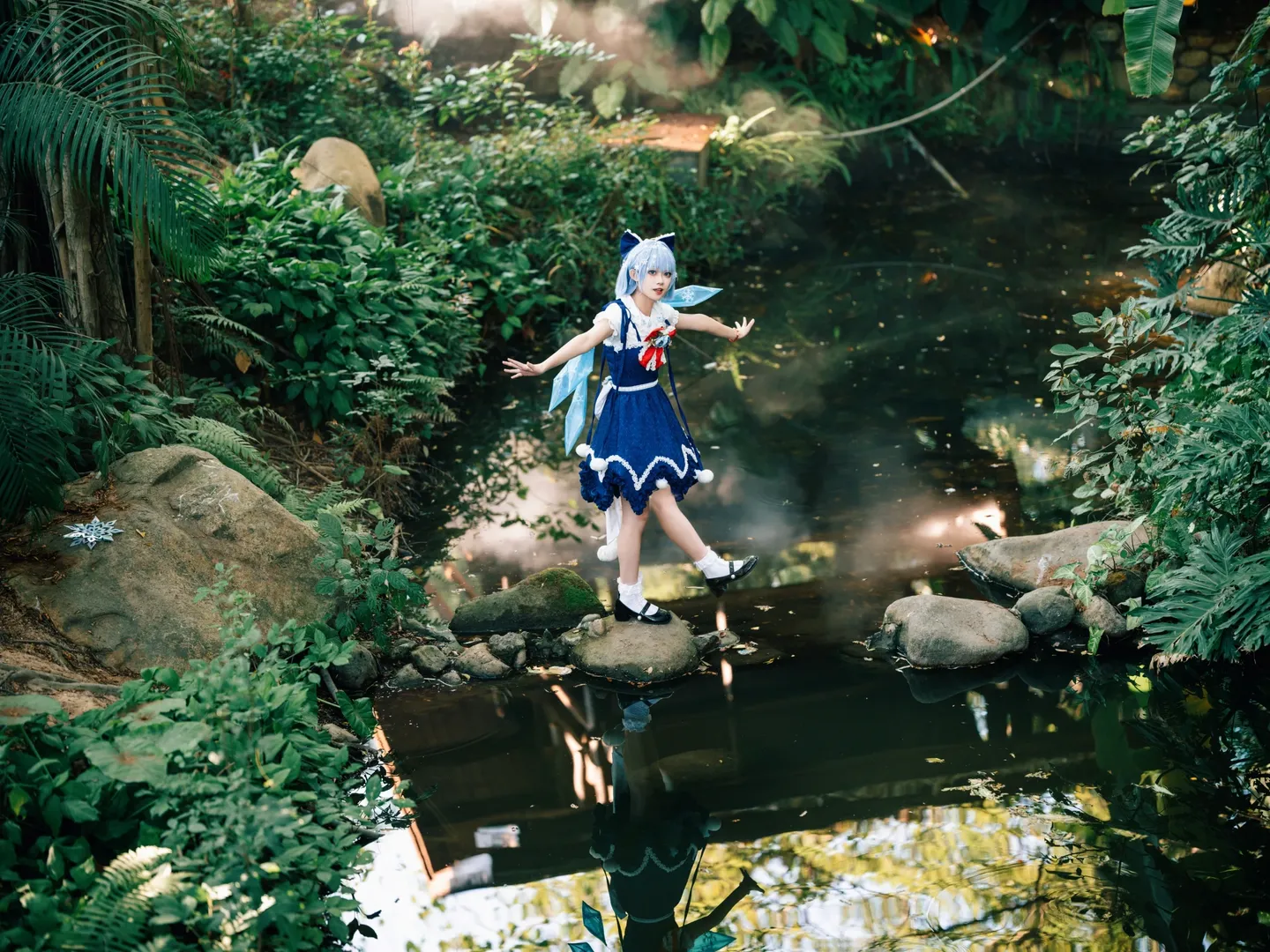 东方project, cosplay摄影, 琪露诺cos, 户外人像, 冰晶少女 - 第4张