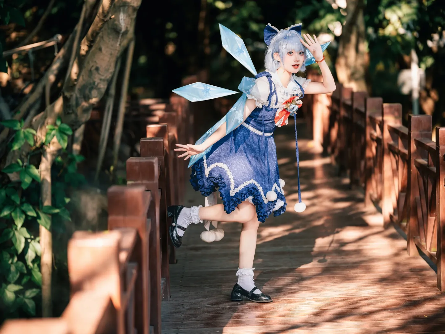 東方Project, コスプレ撮影, チルノコスプレ, 屋外ポートレート, 氷晶の少女