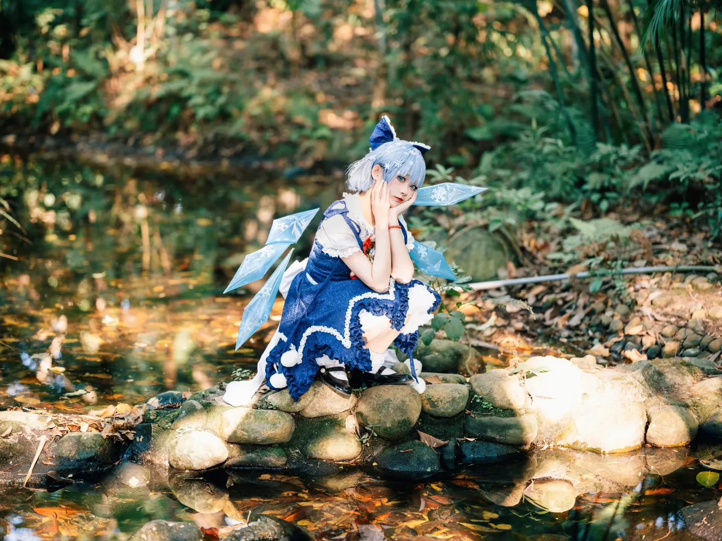 东方project, cosplay摄影, 琪露诺cos, 户外人像, 冰晶少女 - 第6张