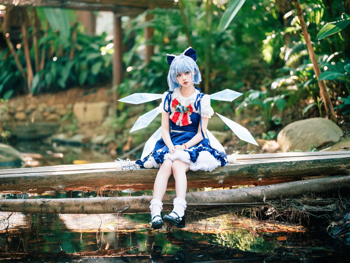 东方project, cosplay摄影, 琪露诺cos, 户外人像, 冰晶少女 - 第7张
