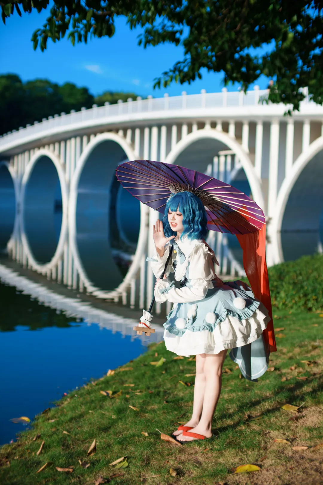 东方project, 多多良小伞cos, cosplay摄影, 户外人像, 纸伞道具 - 第2张