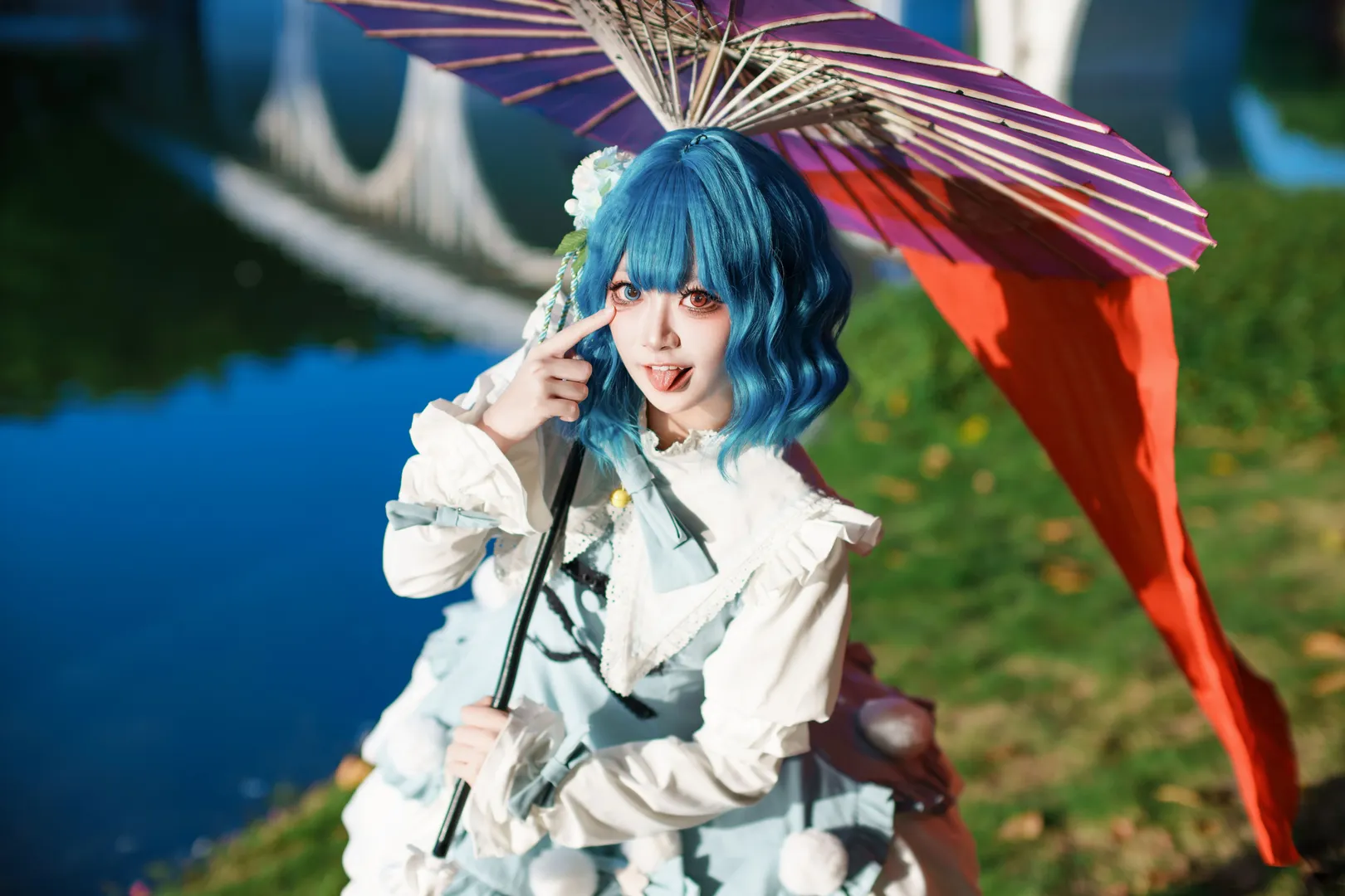 东方project, 多多良小伞cos, cosplay摄影, 户外人像, 纸伞道具 - 第3张
