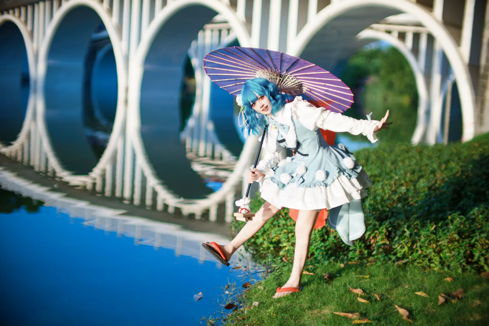 東方project, 多多良小傘cos, cosplay攝影, 戶外人像, 紙傘道具