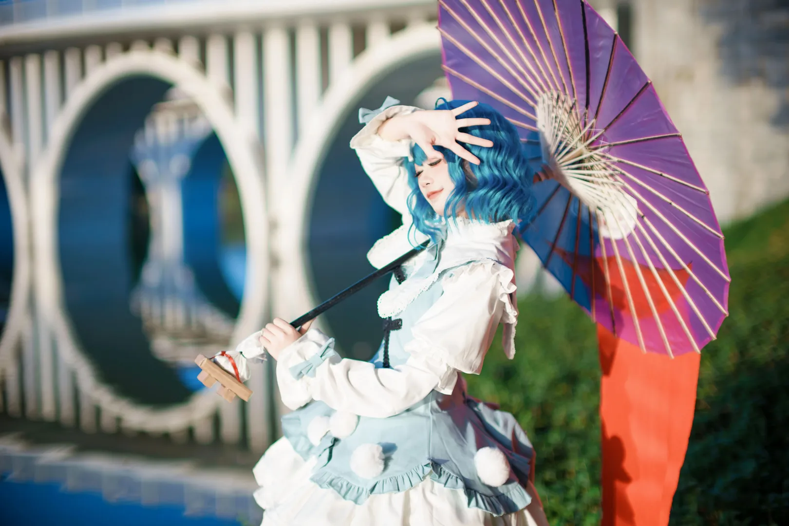 东方project, 多多良小伞cos, cosplay摄影, 户外人像, 纸伞道具 - 第5张