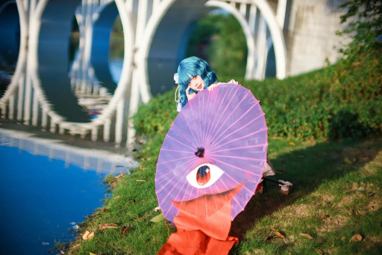 东方project, 多多良小伞cos, cosplay摄影, 户外人像, 纸伞道具 - 第6张