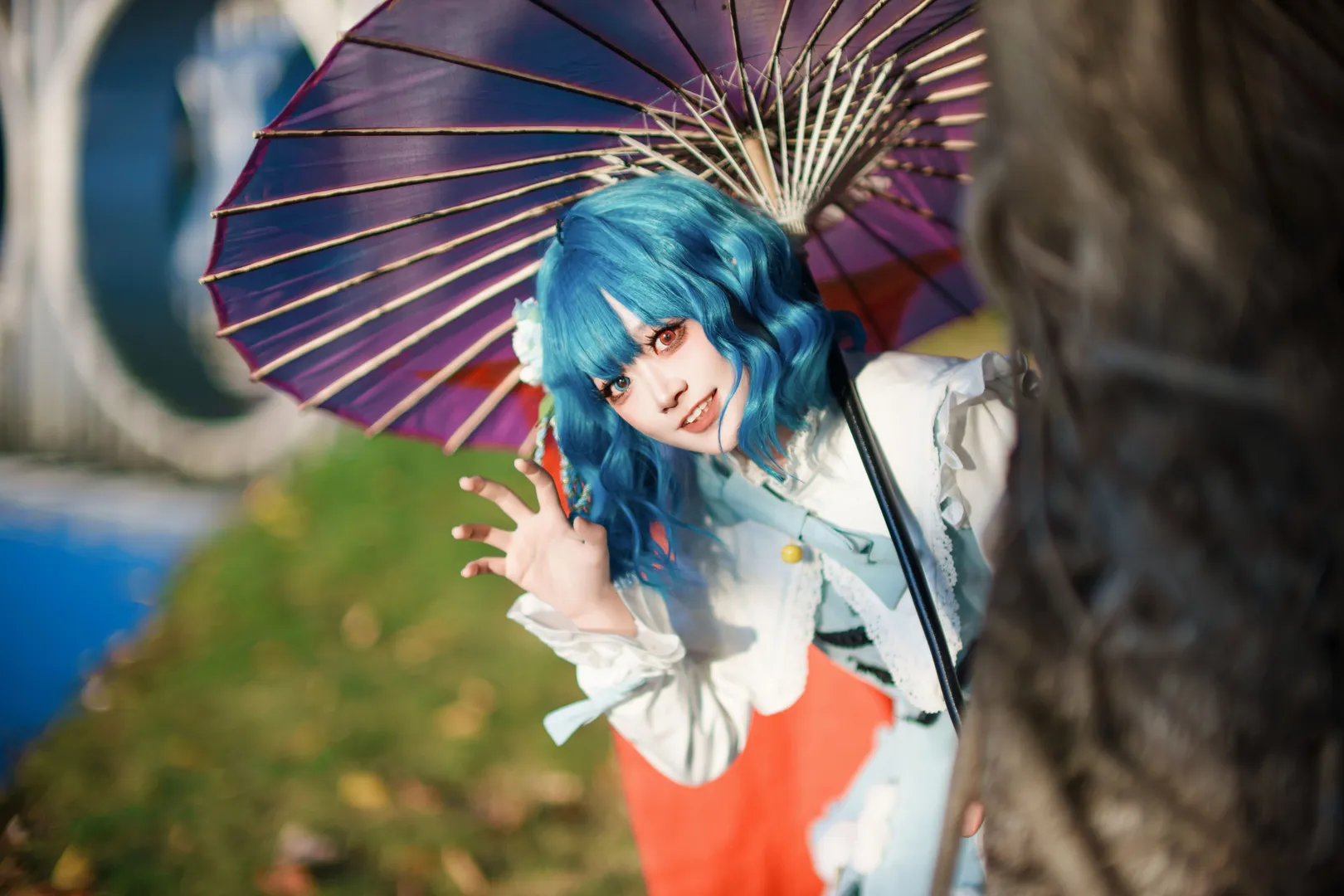东方project, 多多良小伞cos, cosplay摄影, 户外人像, 纸伞道具 - 第8张
