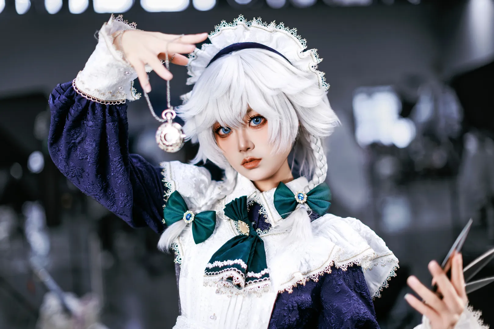 东方project, 动作参考, 十六夜咲夜cos, 漫展拍照姿势, cosplay女仆 - 第10张