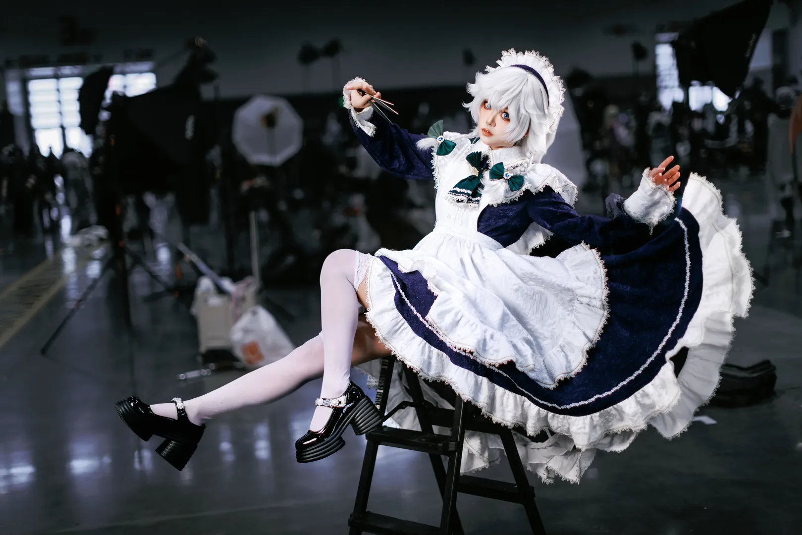 东方project, 动作参考, 十六夜咲夜cos, 漫展拍照姿势, cosplay女仆 - 第12张
