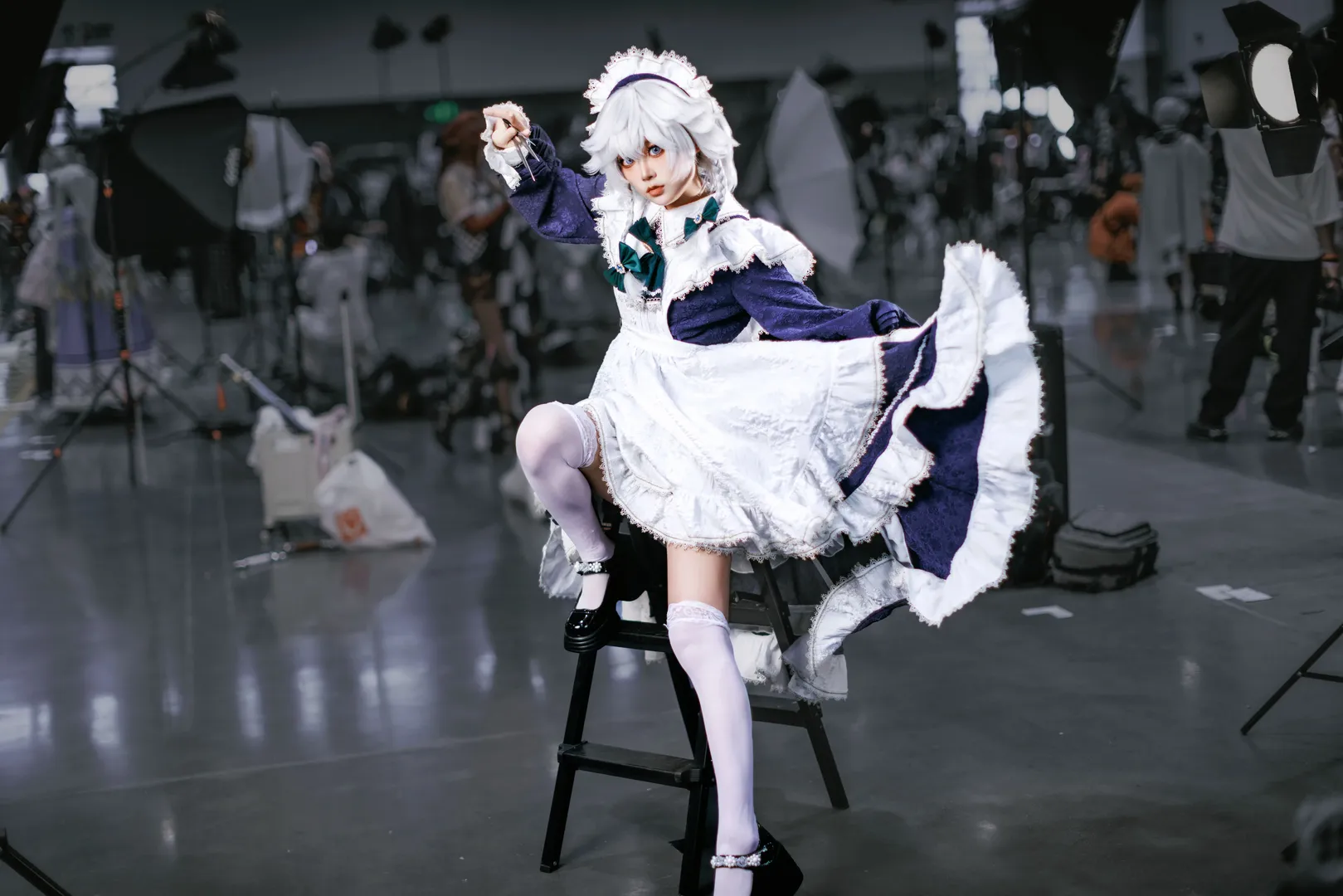 东方project, 动作参考, 十六夜咲夜cos, 漫展拍照姿势, cosplay女仆 - 第13张