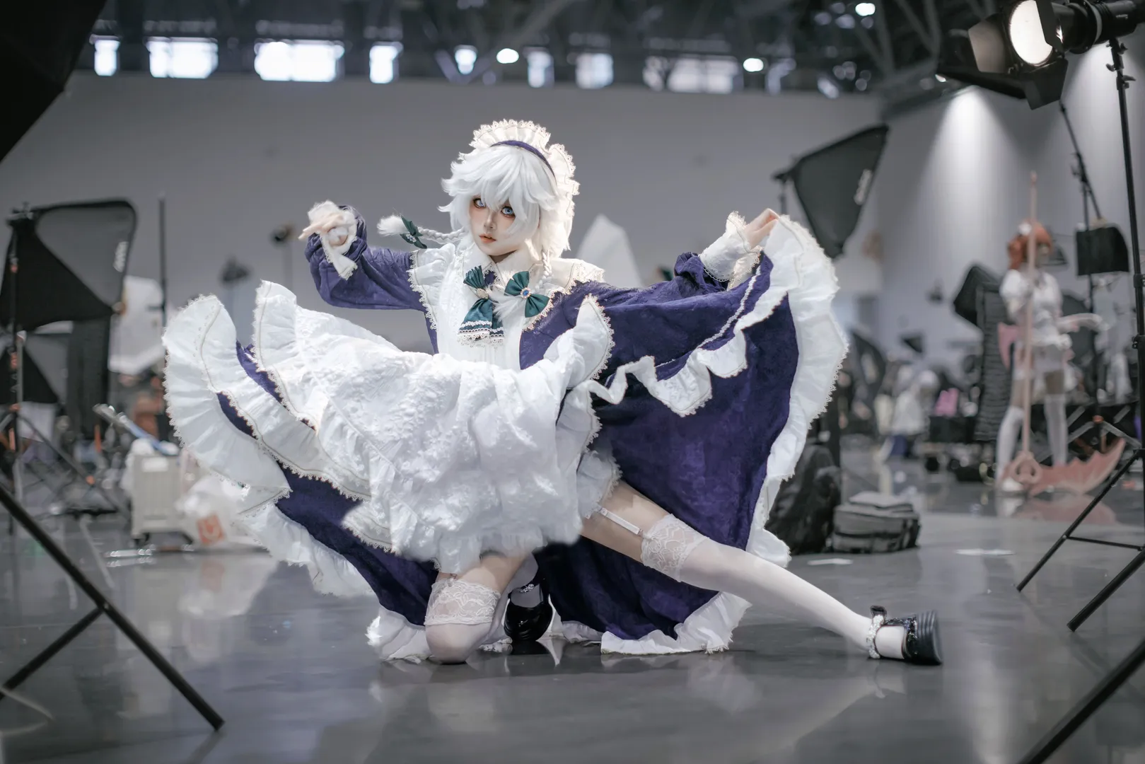 东方project, 动作参考, 十六夜咲夜cos, 漫展拍照姿势, cosplay女仆 - 第15张