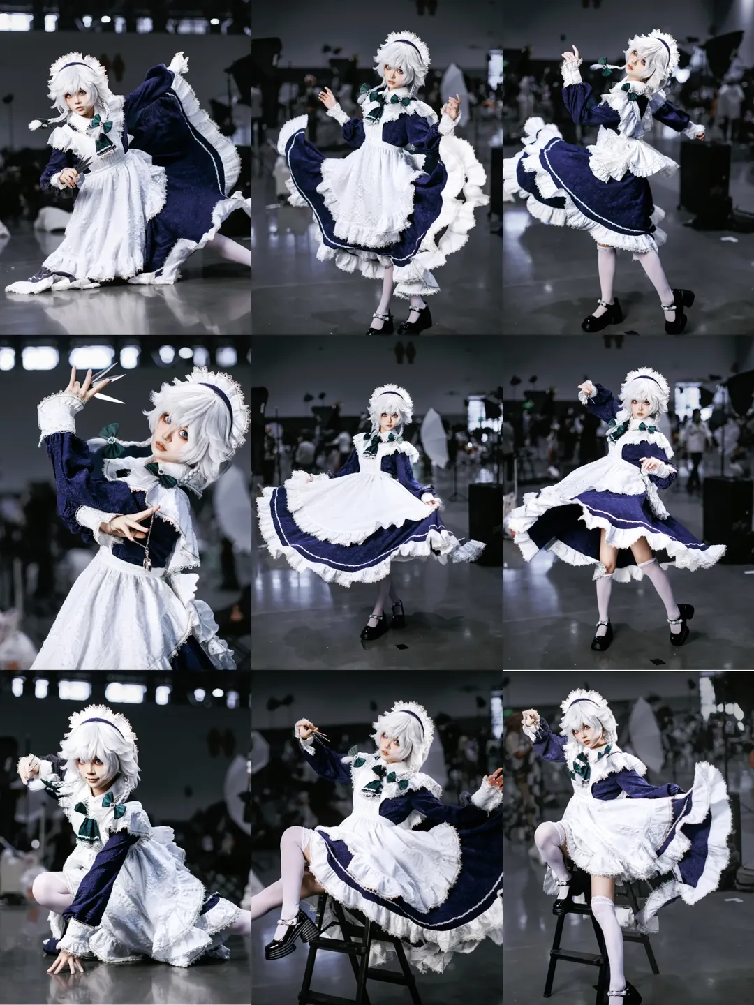 东方project, 动作参考, 十六夜咲夜cos, 漫展拍照姿势, cosplay女仆 - 第2张
