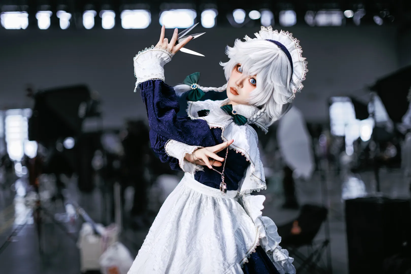 东方project, 动作参考, 十六夜咲夜cos, 漫展拍照姿势, cosplay女仆 - 第7张