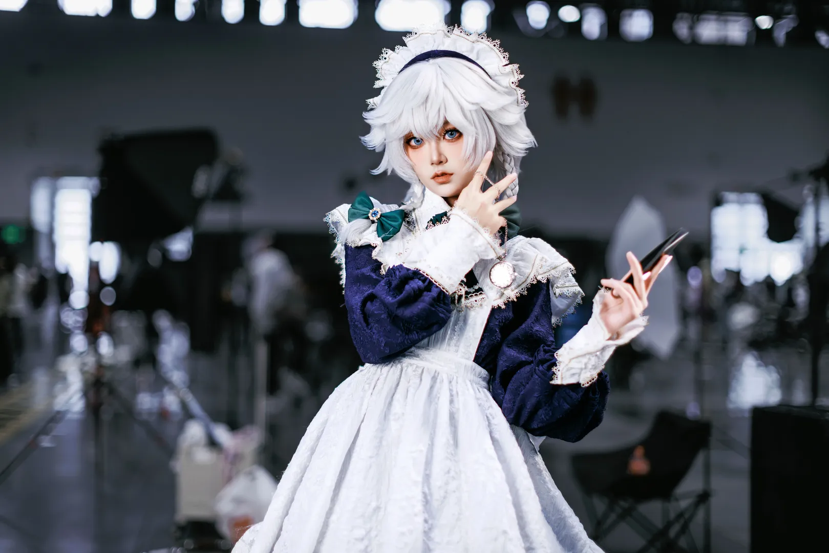 东方project, 动作参考, 十六夜咲夜cos, 漫展拍照姿势, cosplay女仆 - 第9张