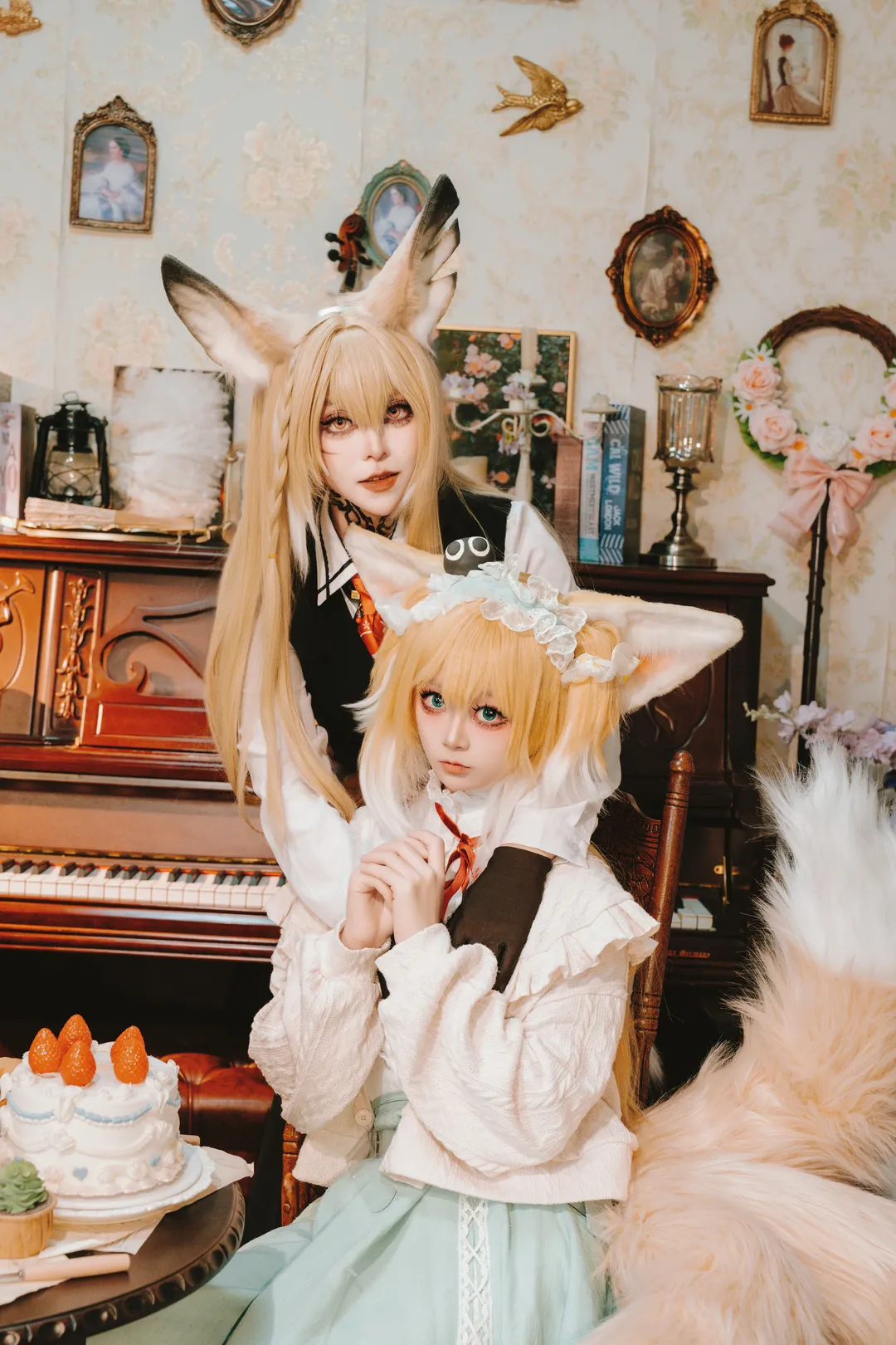 明日方舟, 铃兰cos, 复古风摄影, 兽娘cosplay, 忍冬cos