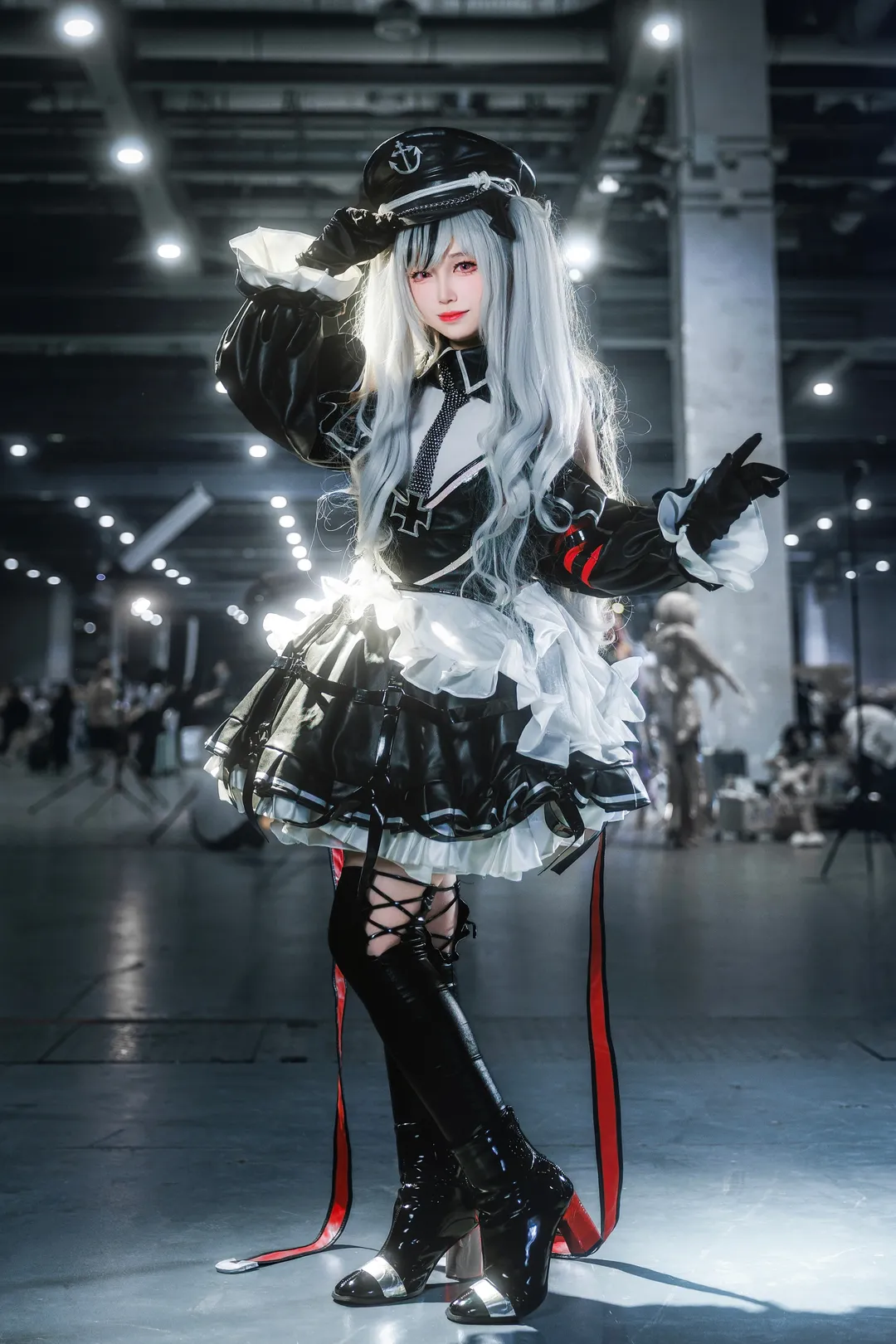 Azur Lane, Convention photos, Uniform cosplay, Shanghai CPSP, Elbe cosplay