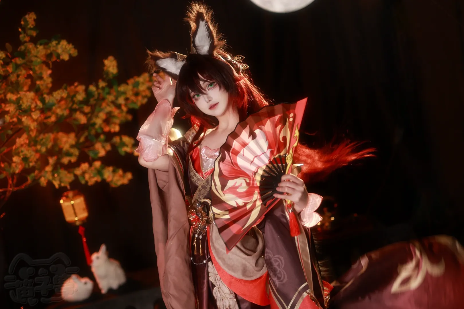 忘归人cos, 崩坏星穹铁道, cosplay摄影, 古风兽耳, 月下夜景 - 第5张