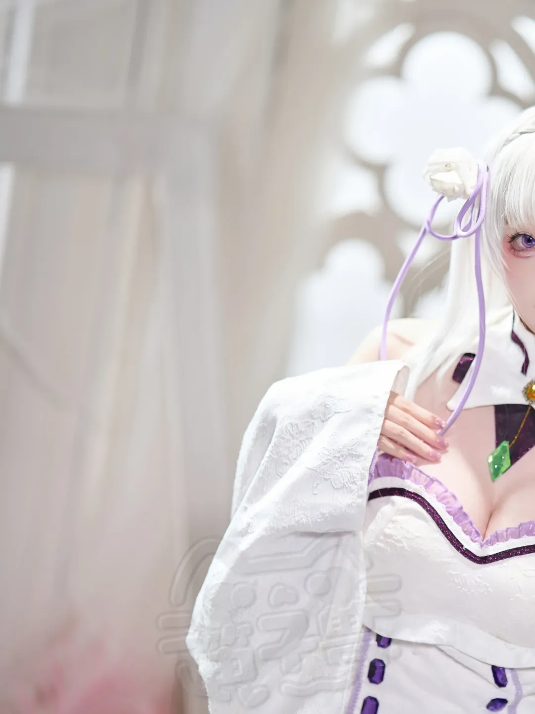 从零开始的异世界生活, 爱蜜莉雅cos, 银发cosplay, 棚拍写真, 精灵造型 - 第2张