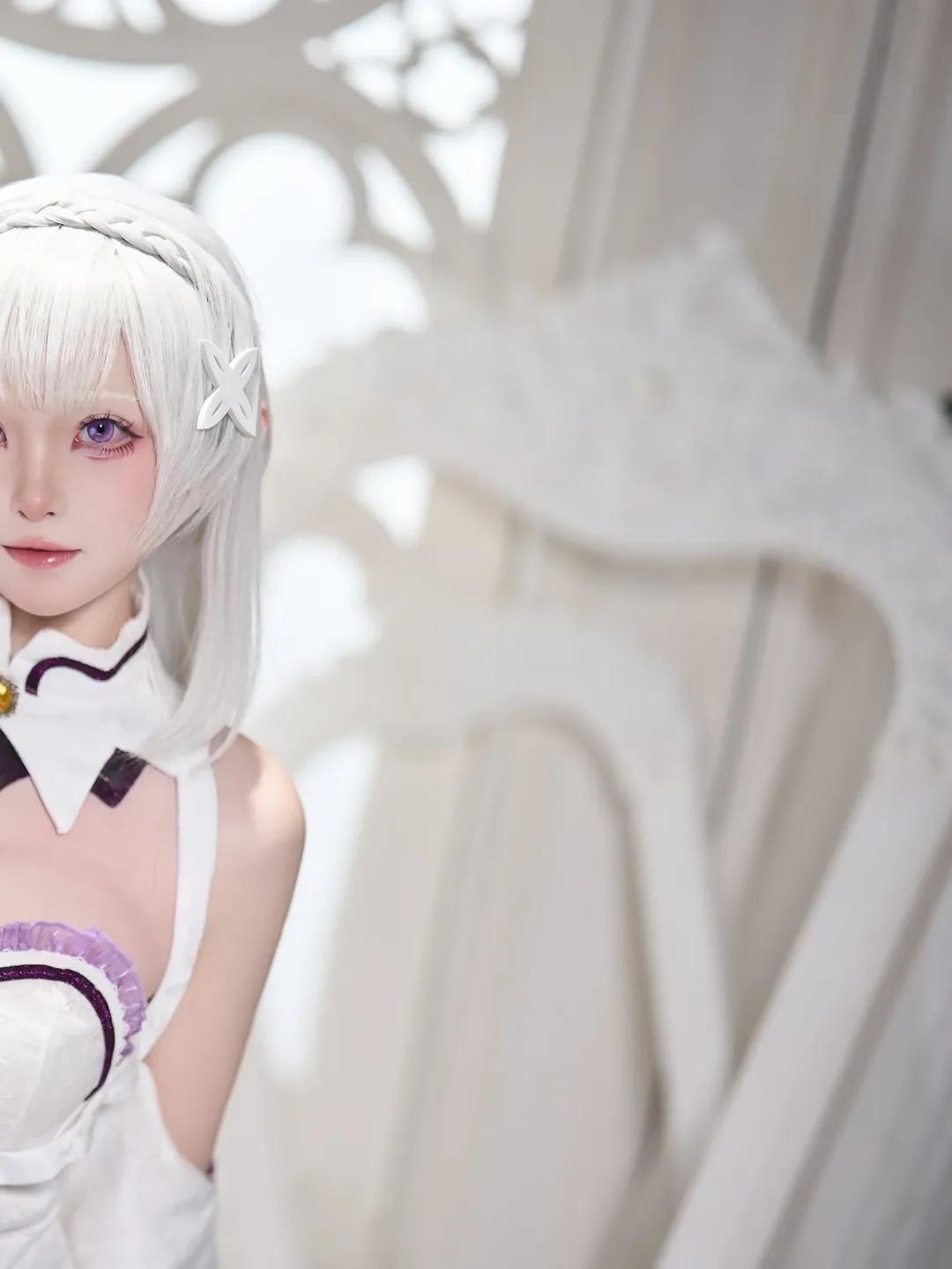 从零开始的异世界生活, 爱蜜莉雅cos, 银发cosplay, 棚拍写真, 精灵造型 - 第3张