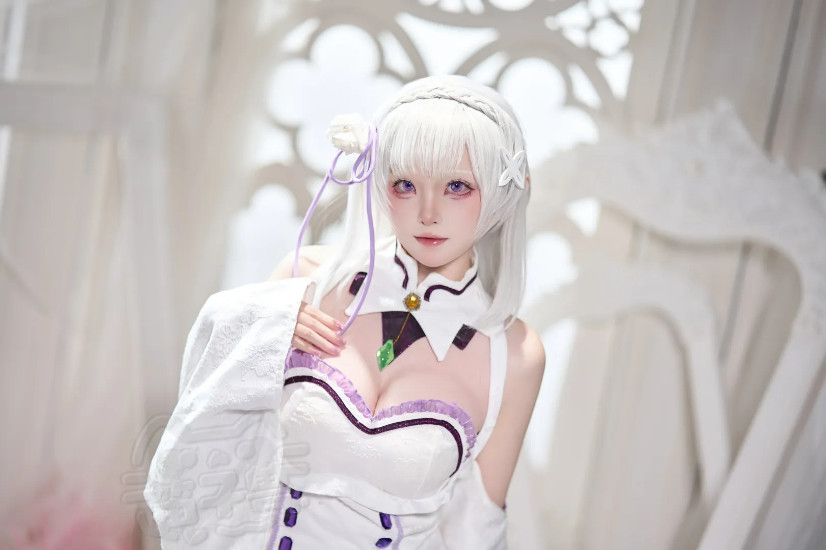 Re:ゼロから始める異世界生活, エミリア コスプレ, 銀髪コスプレ, スタジオ撮影, エルフ風