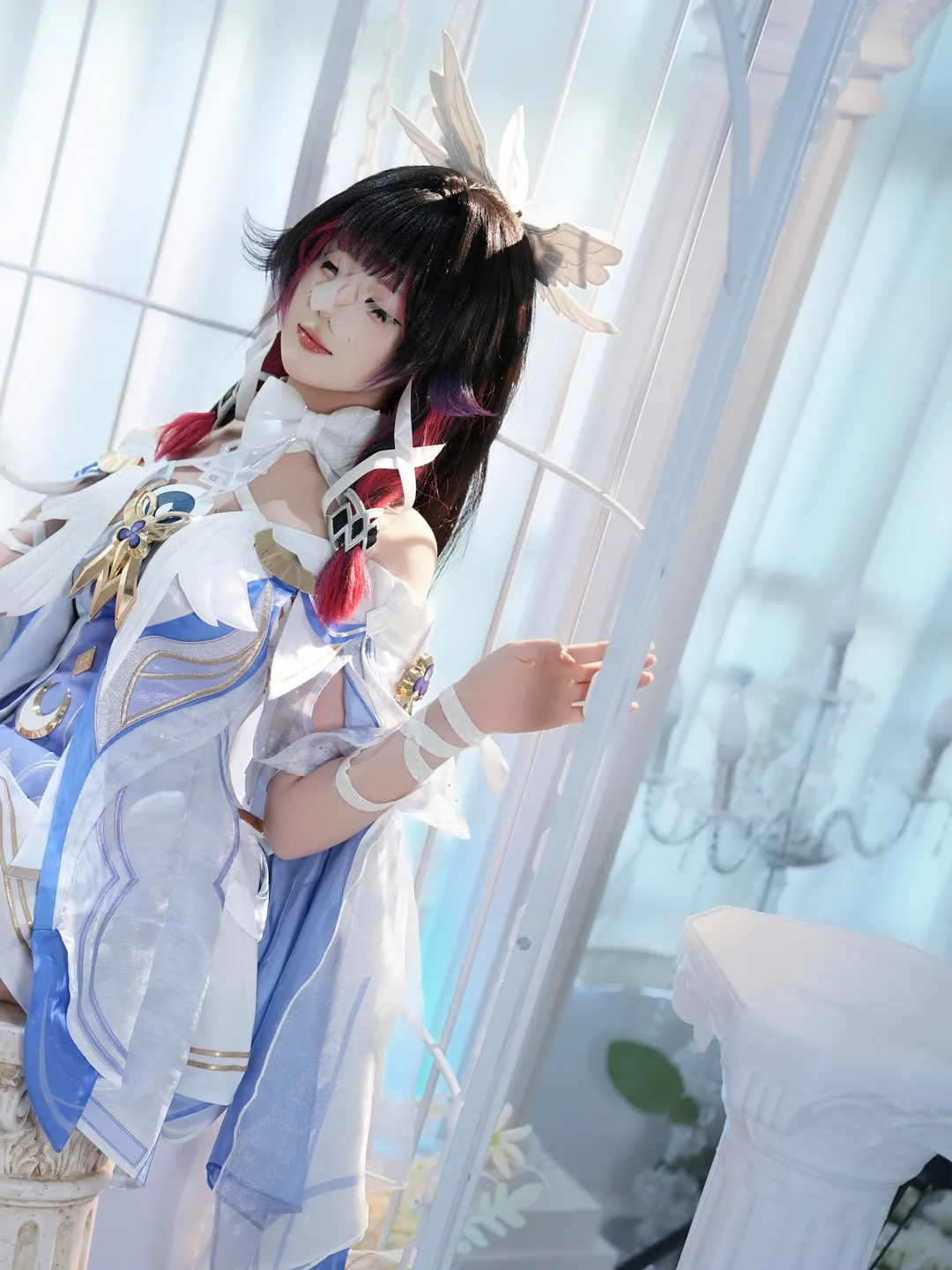 原神, コロンビーナ コスプレ, コスプレ撮影, 幻想的な少女, 白い鳩 - 2枚目