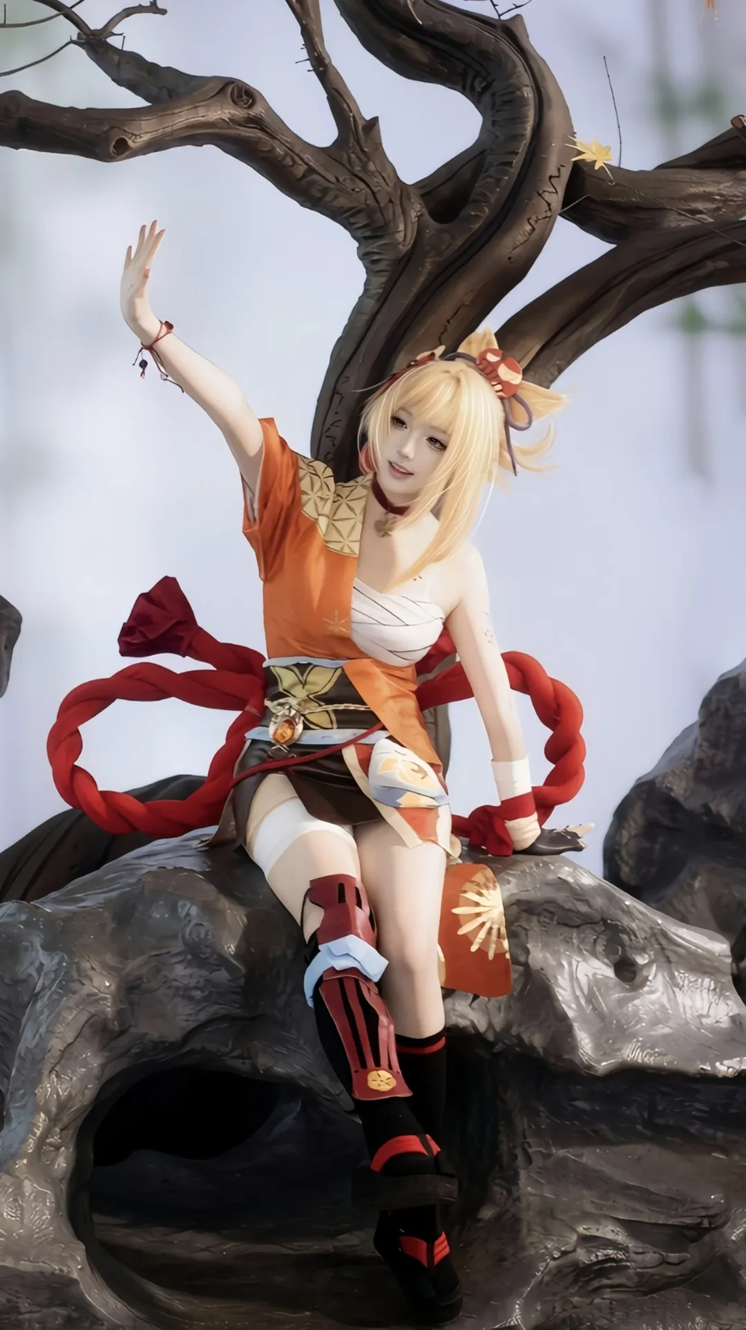 Genshin Impact, Cosplay photography, Anime-style outfit, Japanese-style outfit, Yoimiya cosplay - Image 1
