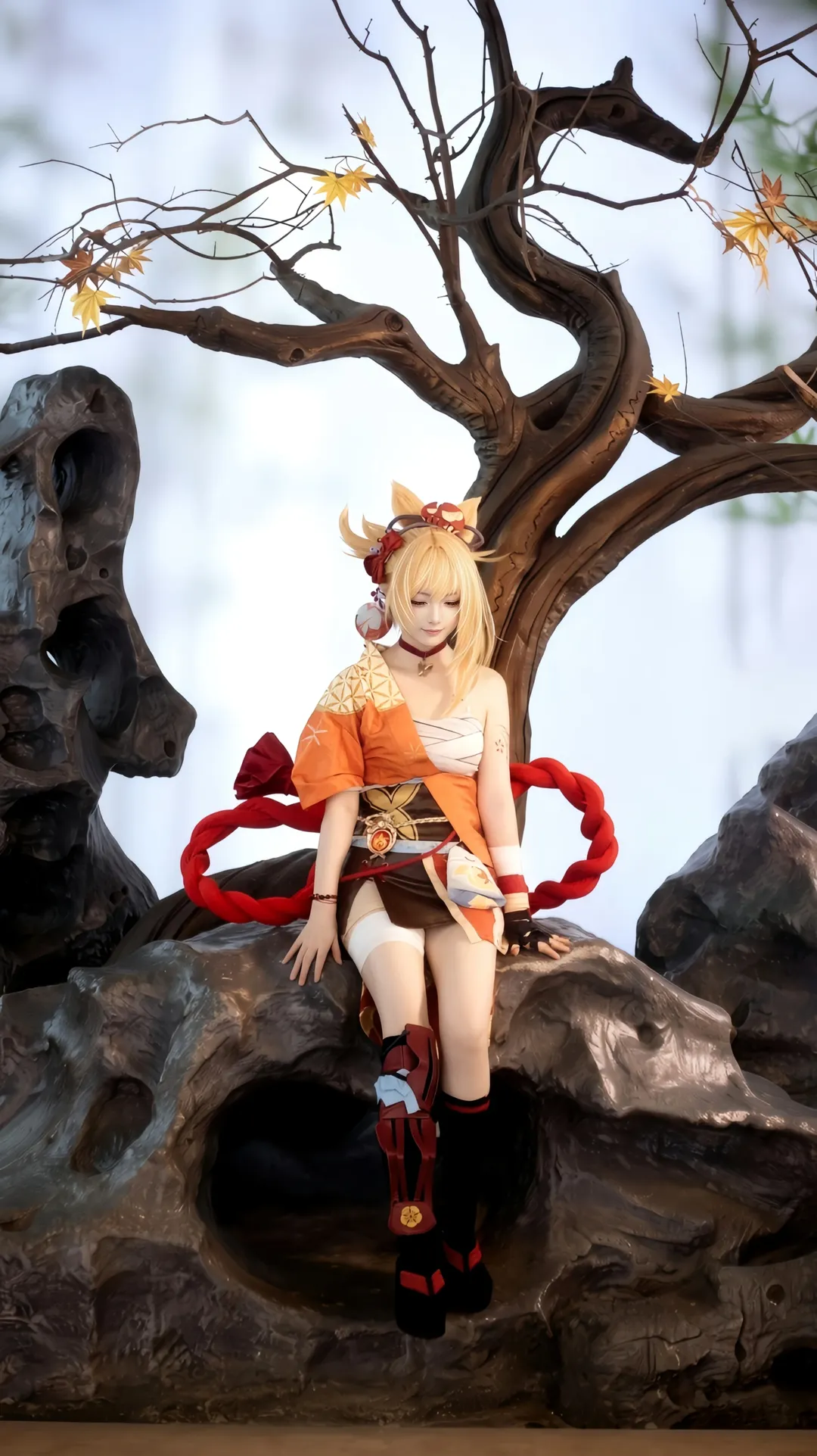 Genshin Impact, Cosplay photography, Anime-style outfit, Japanese-style outfit, Yoimiya cosplay - Image 3
