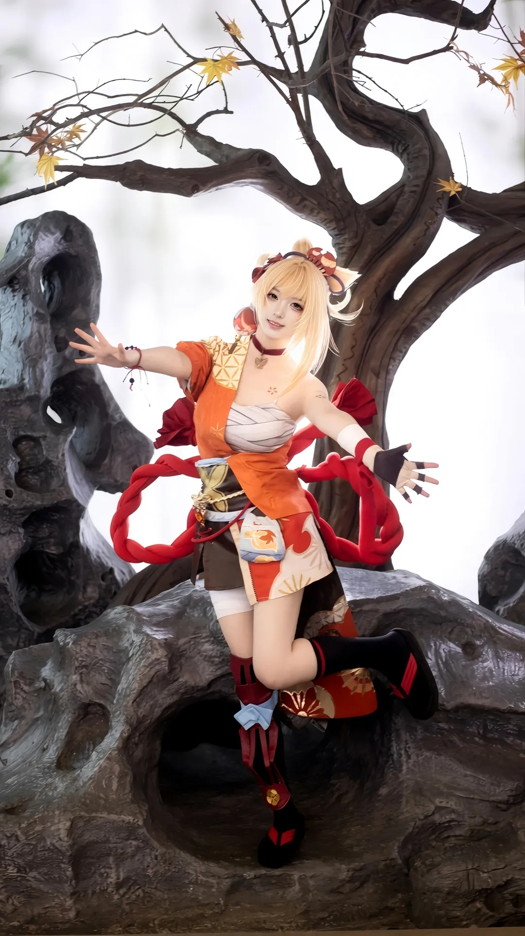 原神, cosplay摄影, 二次元装扮, 和风穿搭, 宵宫cos