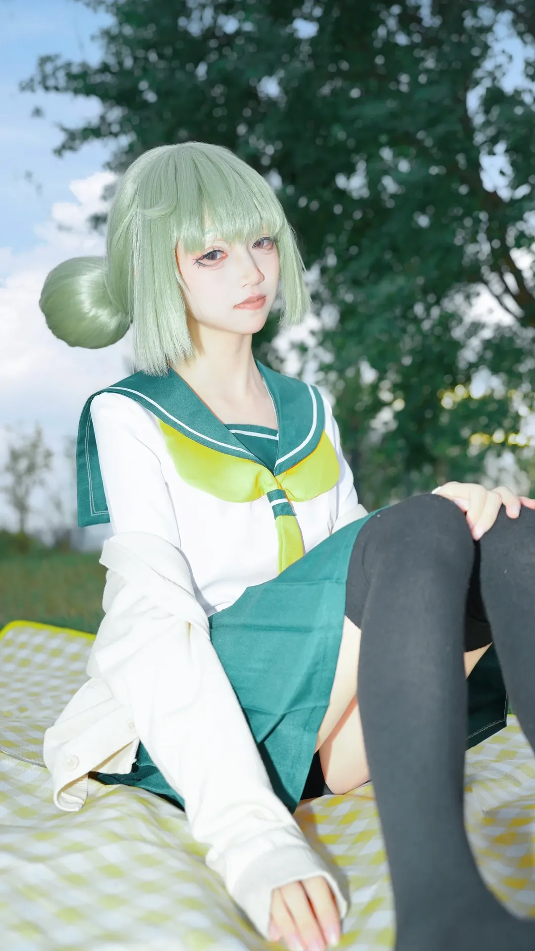 户外cosplay, 二次元日常, 阿良河基维cos, 憧憬成为魔法少女, jk制服野餐 - 第5张