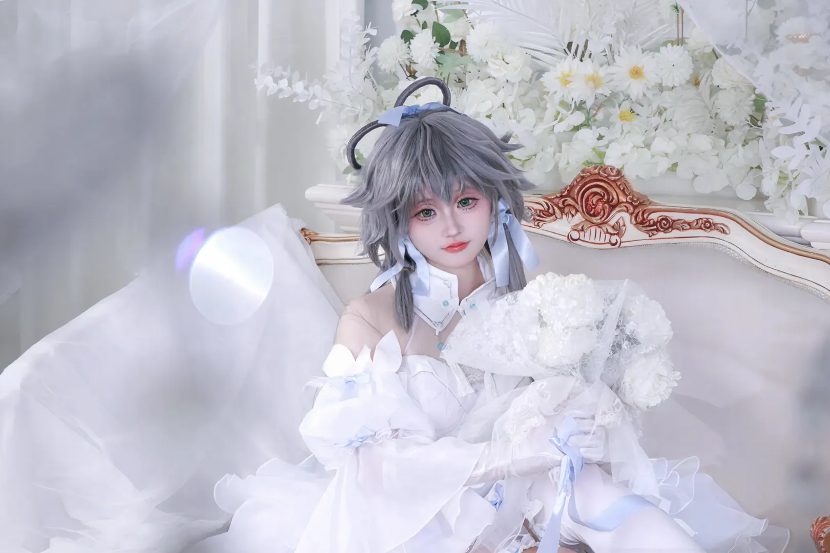 Cosplay, 洛天依cos, 花嫁造型, 梦幻摄影, 纯白婚纱 - 第10张