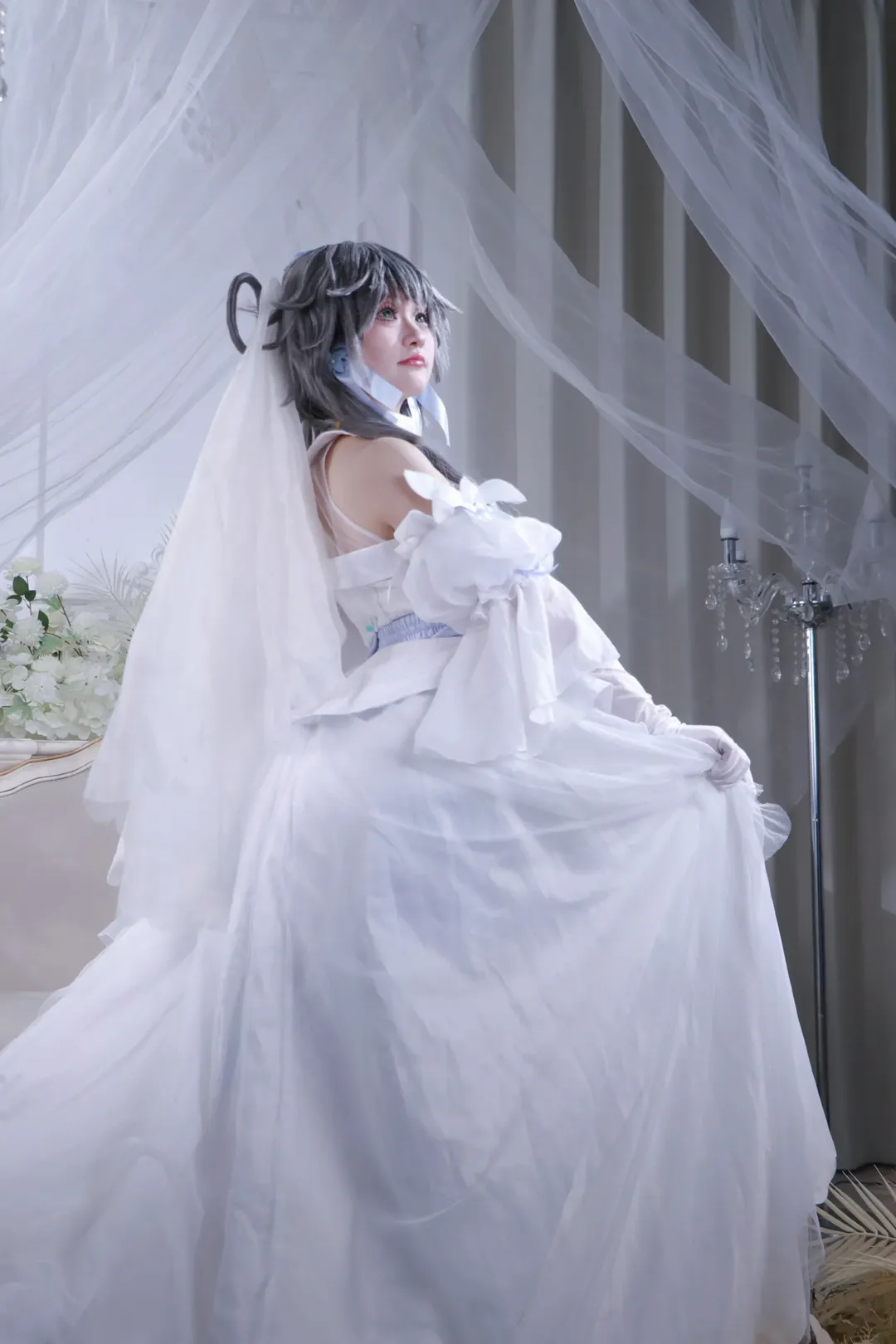 Cosplay, 洛天依cos, 花嫁造型, 梦幻摄影, 纯白婚纱 - 第11张