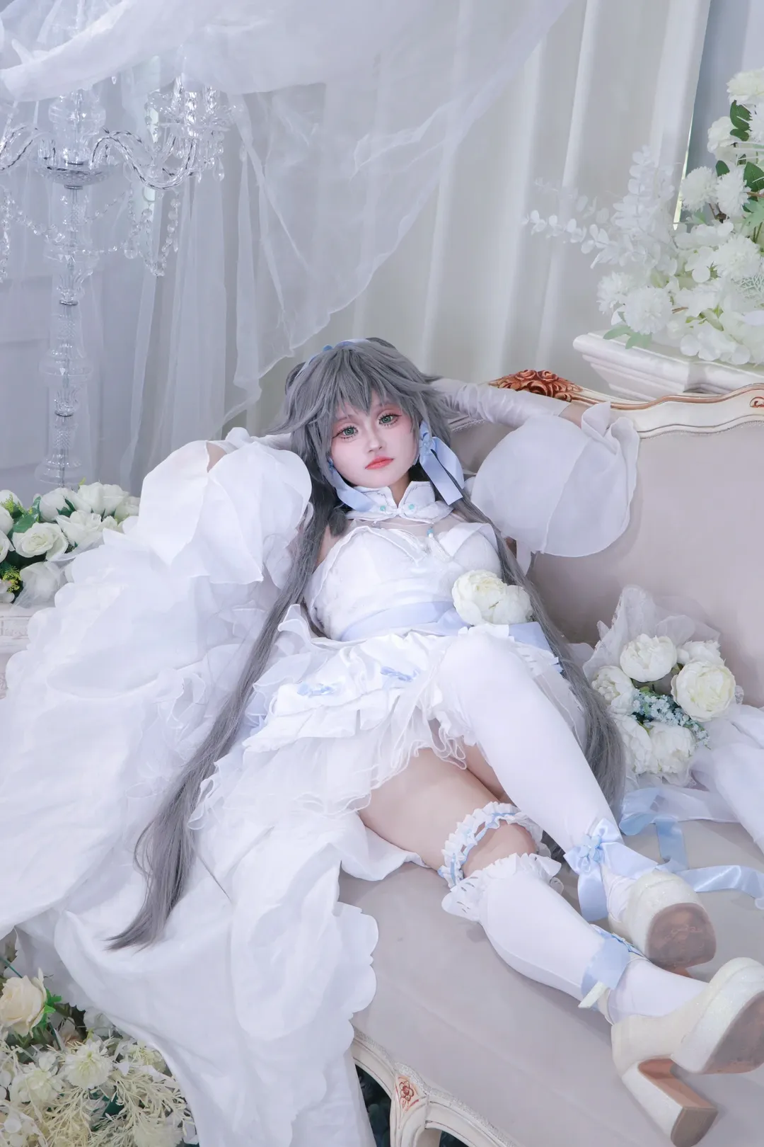 Cosplay, 洛天依cos, 花嫁造型, 梦幻摄影, 纯白婚纱 - 第12张