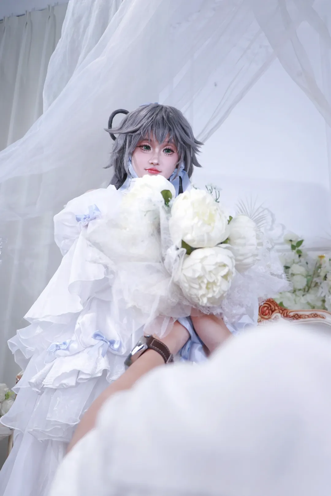 Cosplay, 洛天依cos, 花嫁造型, 梦幻摄影, 纯白婚纱 - 第14张