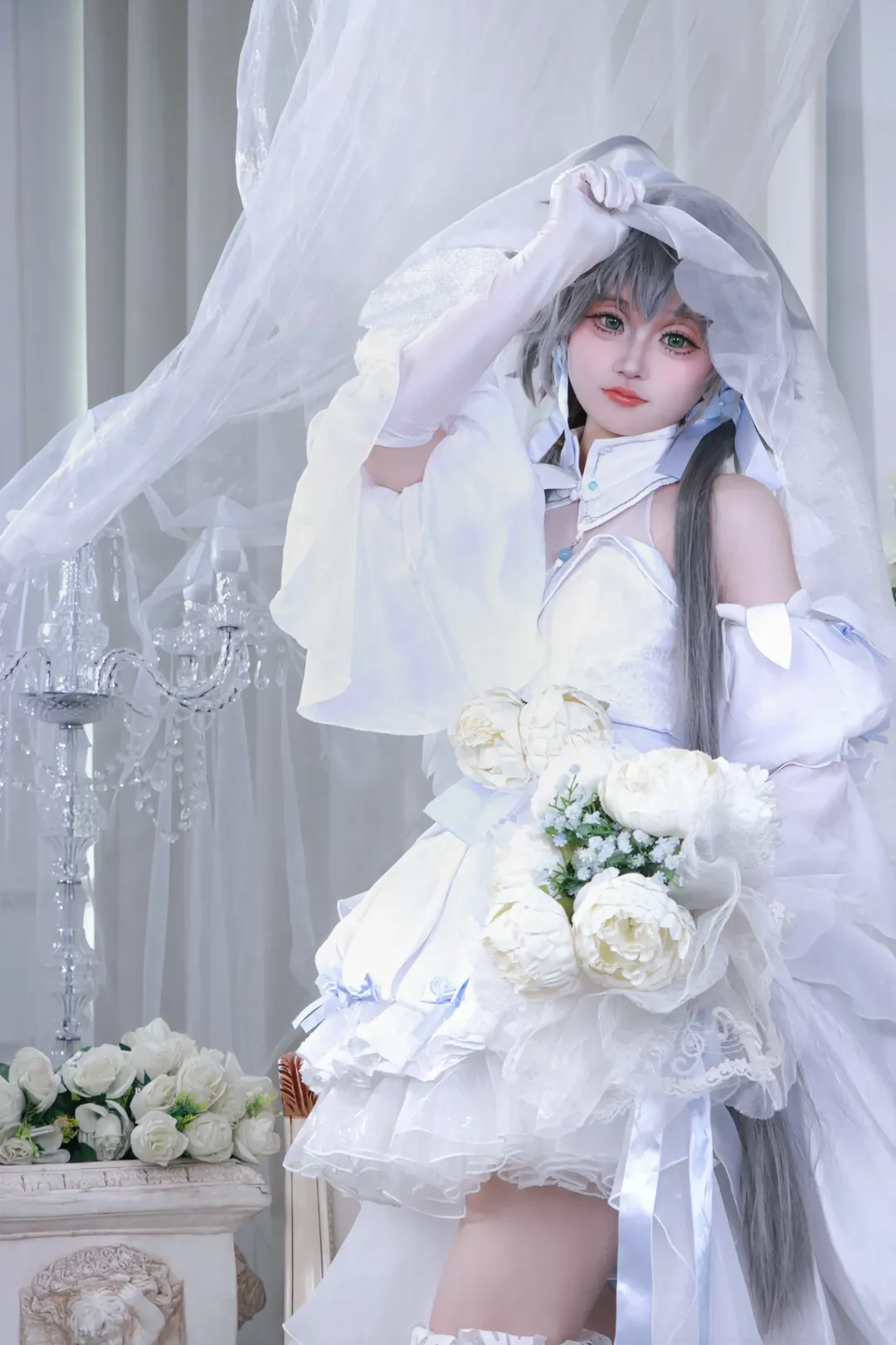 Cosplay, 洛天依cos, 花嫁造型, 梦幻摄影, 纯白婚纱 - 第15张