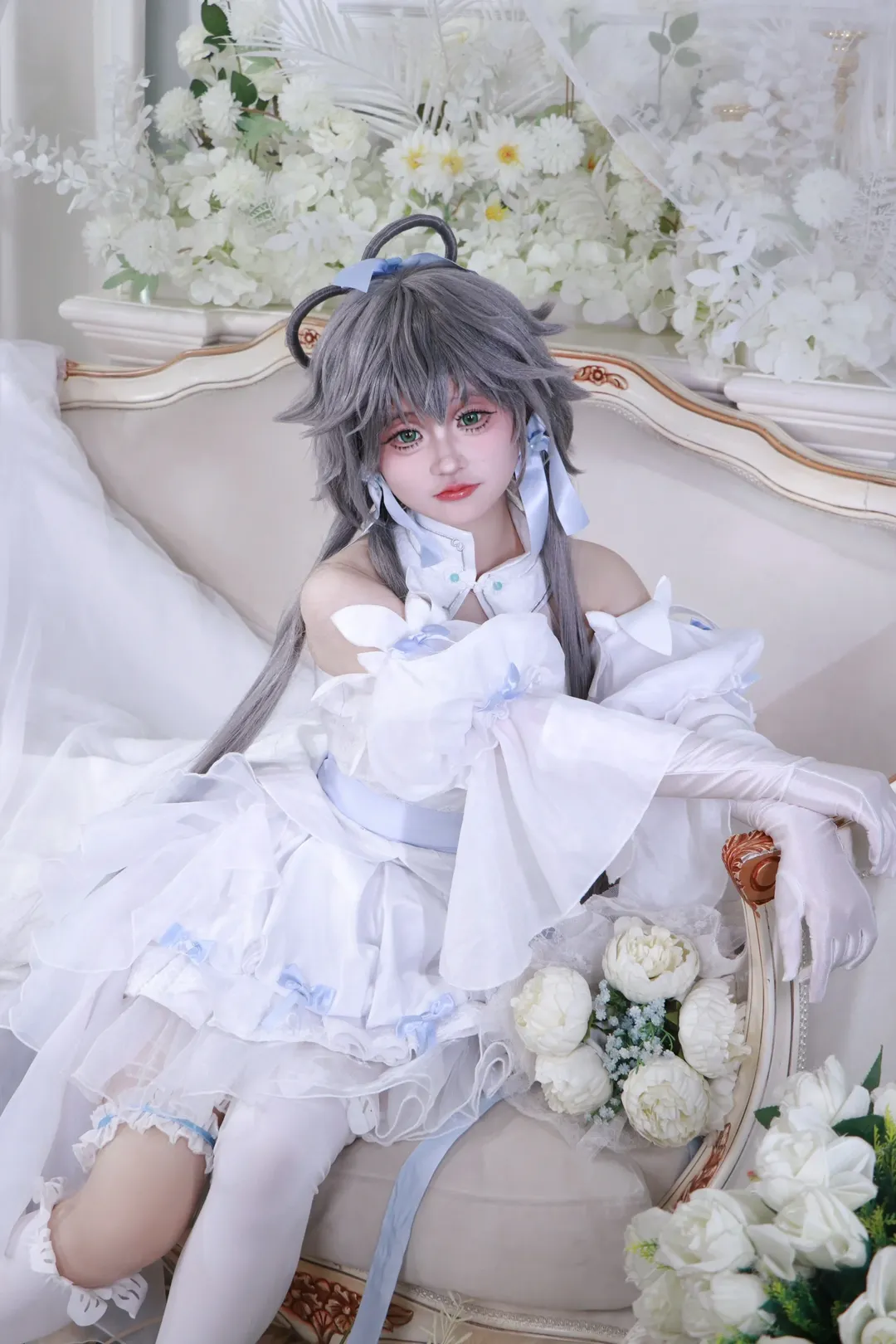 Cosplay, 洛天依cos, 花嫁造型, 梦幻摄影, 纯白婚纱 - 第5张