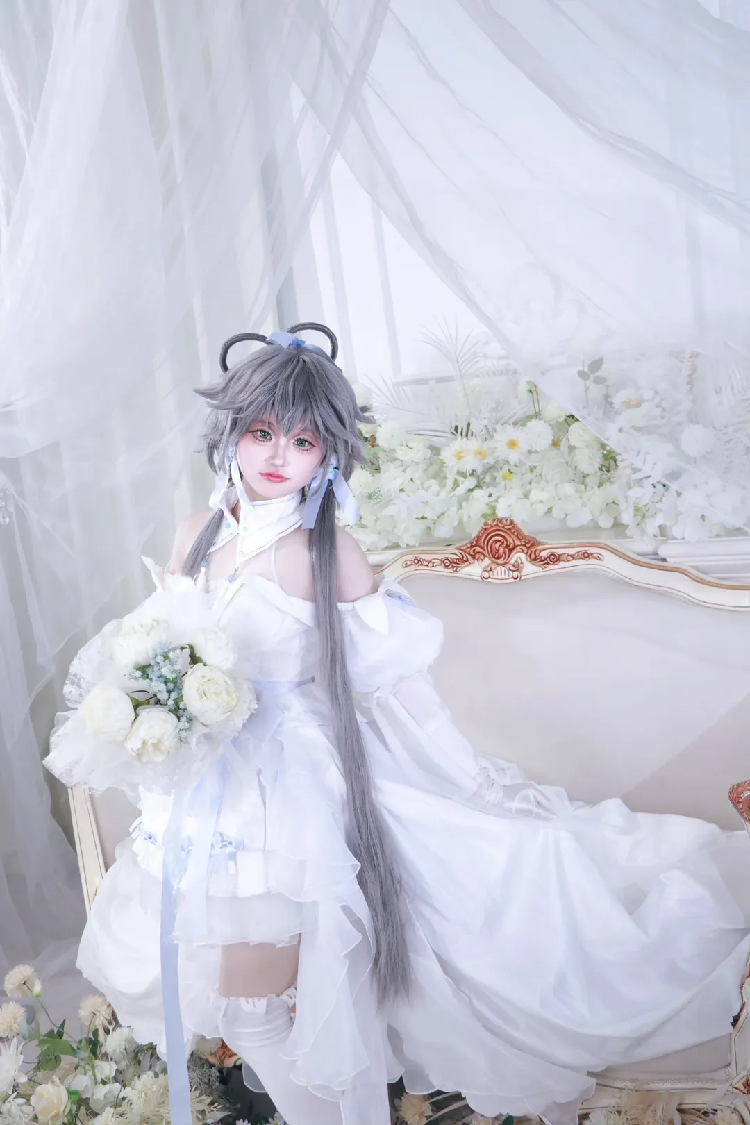 Cosplay, 洛天依cos, 花嫁造型, 梦幻摄影, 纯白婚纱 - 第9张