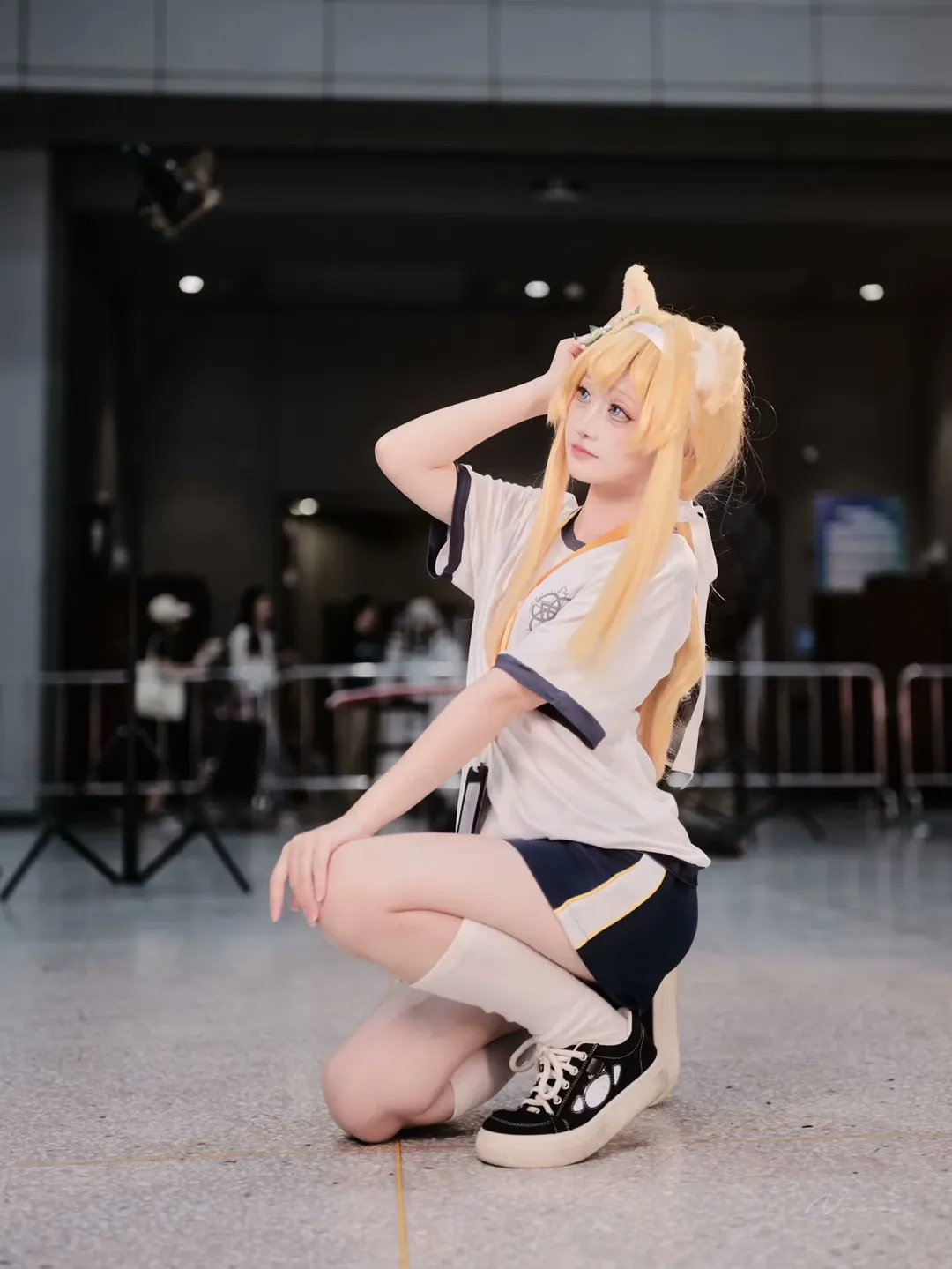 Blue Archive, Convention photography, Iochi Mari cosplay, Gymnastics uniform cosplay, Sporty style