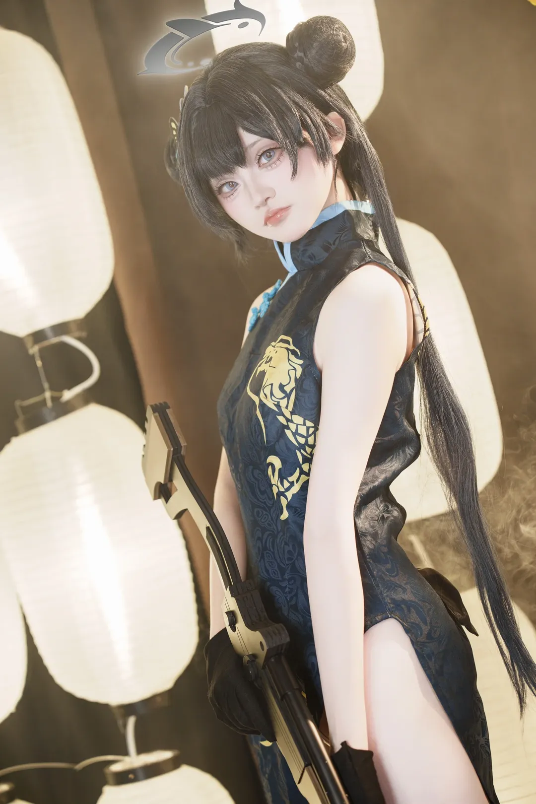 Anime-style photography, Blue Archive, Misaki cosplay, Qipao cosplay, Chinese-style cosplay - Image 1