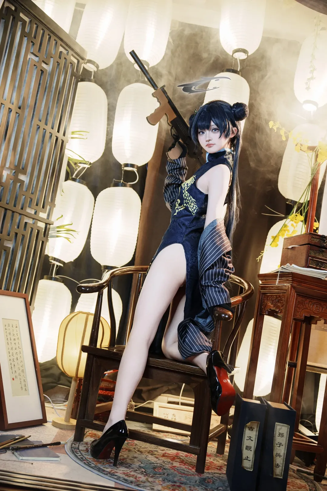 Anime-style photography, Blue Archive, Misaki cosplay, Qipao cosplay, Chinese-style cosplay - Image 13
